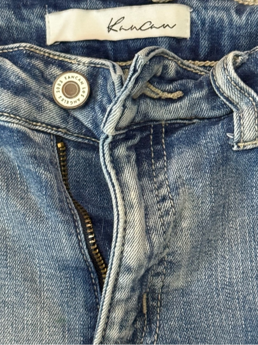 KanCan Distressed Light Blue Jean Shorts - Picture 5 of 9